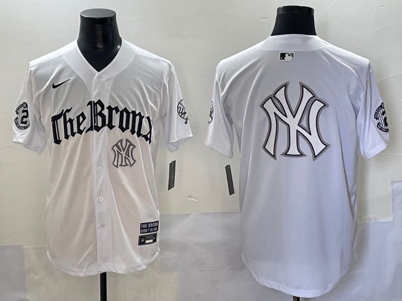 Men 2025 New York Yankees Blank White Five generations Joint Name Nike MLB Jersey style 25